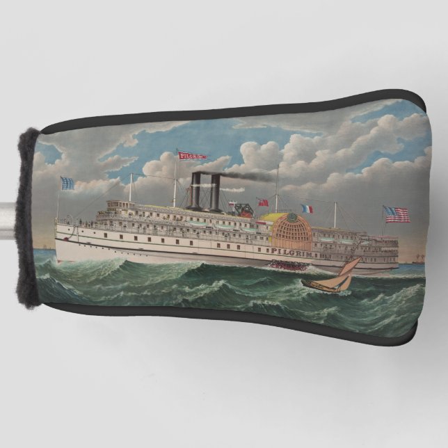 NY Voyage Grand Paddlewheel Steamboat The Pilgrim  Golf Head Cover (Front)