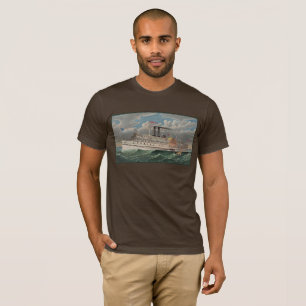 NY Voyage Grand Paddlewheel Steamboat The Pilgrim  T-Shirt