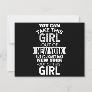 NY You Can Take This girl Out Of New York Souvenir Thank You Card