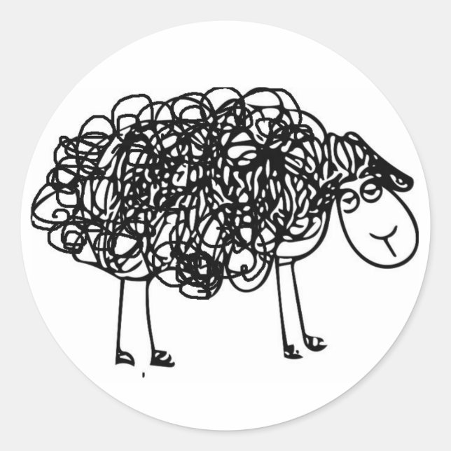 NYAHM Logo black sheep Classic Round Sticker (Front)