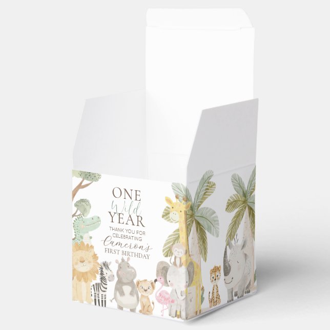 Nyala Safari Animals One Wild Year First Birthday Favour Box (Opened)