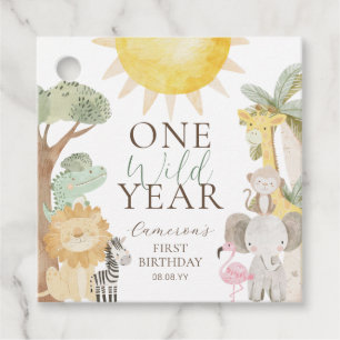 Nyala Safari Animals One Wild Year First Birthday Favour Tags