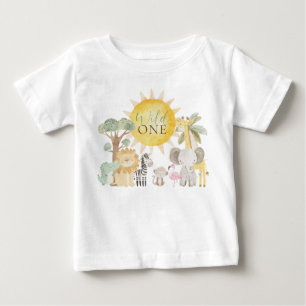Nyala Safari Animals Wild One First Birthday Baby T-Shirt