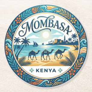 Nyali Beach, Mombasa Kenya Round Paper Coaster