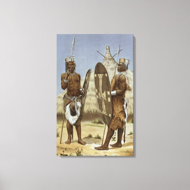 Nyam-nyam warriors from The History of Mankind Canvas Print (Front)