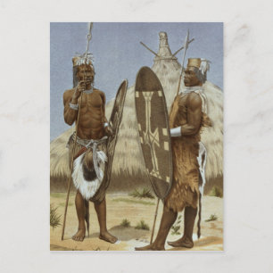 Nyam-nyam warriors from The History of Mankind Postcard