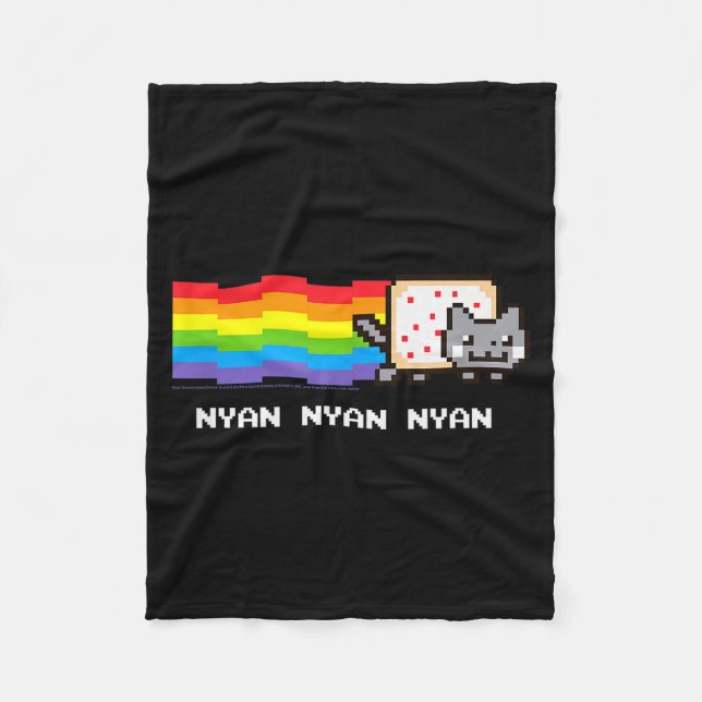 Nyan Cat Nyan Nyan Nyan Rainbow Funny Internet Mem Fleece Blanket (Front)