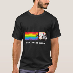 Nyan Cat Nyan Nyan Nyan Rainbow Funny Internet Mem T-Shirt
