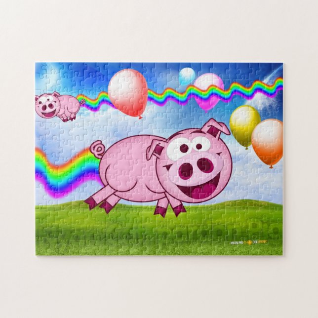 Nyan Cat pardon Pig puzzle (Horizontal)