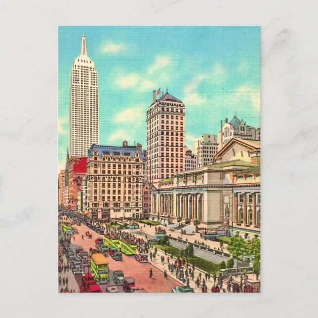 NYC - 42nd Street & 5th Ave. Postcard (Front)