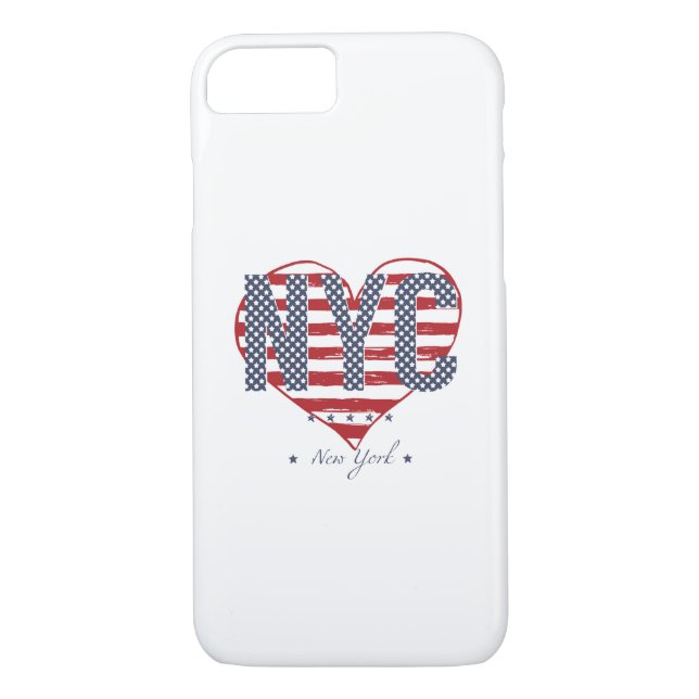 NYC American Flag Heart Case-Mate iPhone Case (Back)