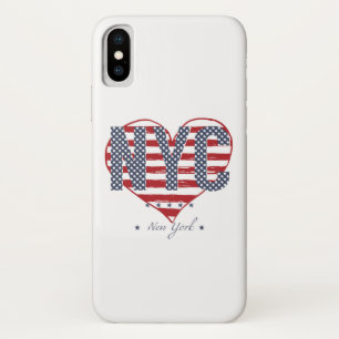 NYC American Flag Heart iPhone X Case