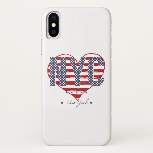 NYC American Flag Heart Case-Mate iPhone Case (Back)