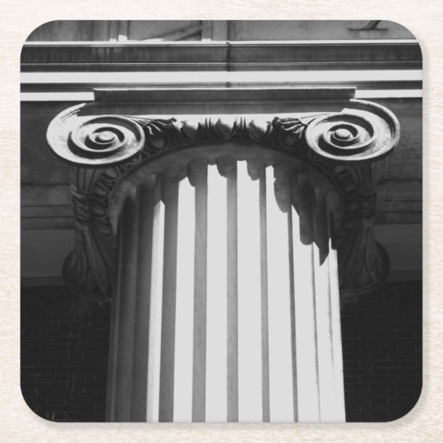 NYC Architecture I Square Paper Coaster (Front)