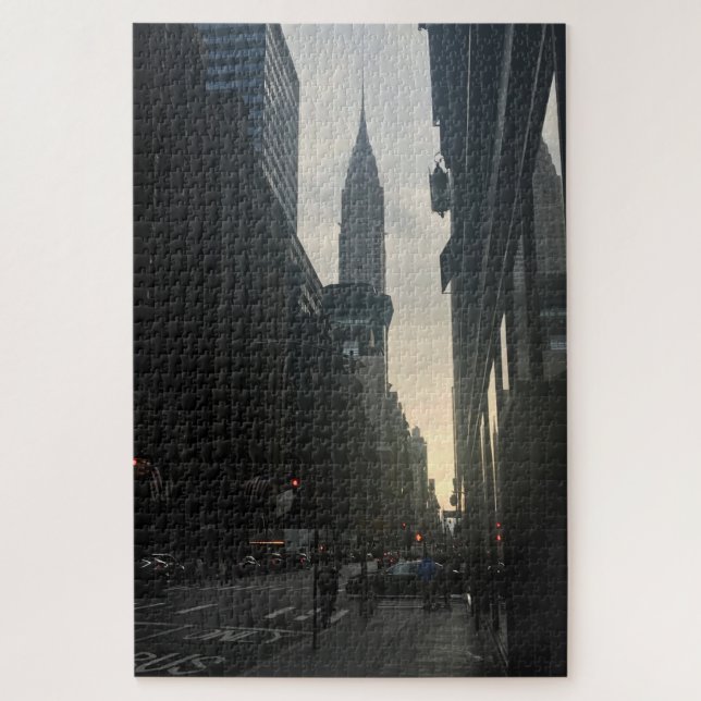 NYC Art Deco Skyscraper Chrysler Building Sunset Jigsaw Puzzle (Vertical)