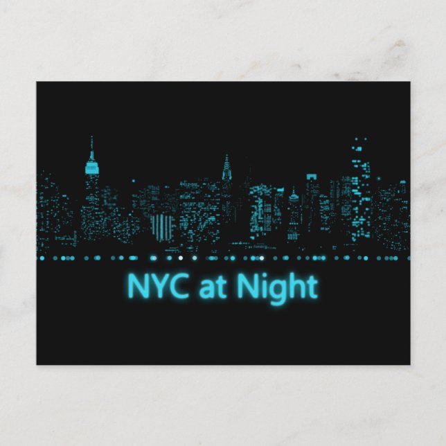NYC at Night Postcard (Front)