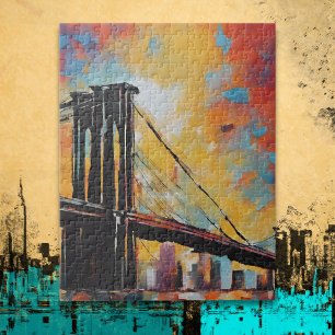 NYC at Sunset Abstract Jigsaw Puzzle