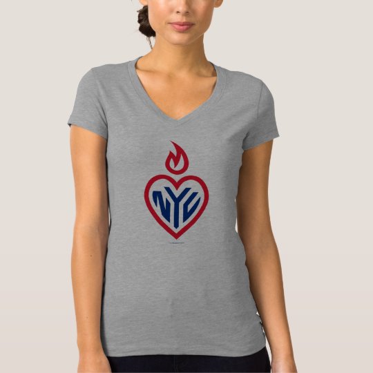 NYC Bella Jersey V-Neck - Gotham Heart - New York T-Shirt