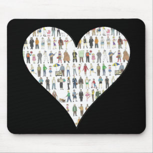 NYC Black Heart New York City People Mousepad