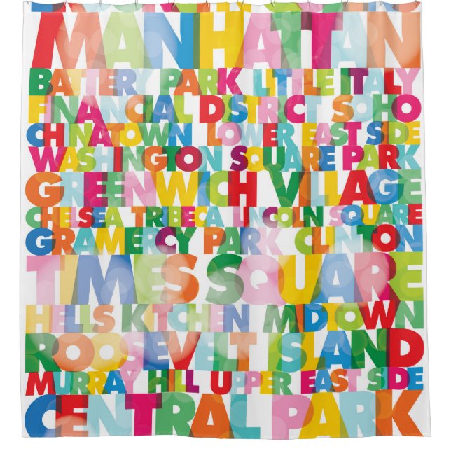 NYC Boroughs Shower Curtain (Front)
