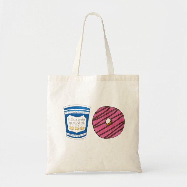 NYC Breakfast Cart Coffee Doughnut Doughnut Food T Tote Bag (Front)
