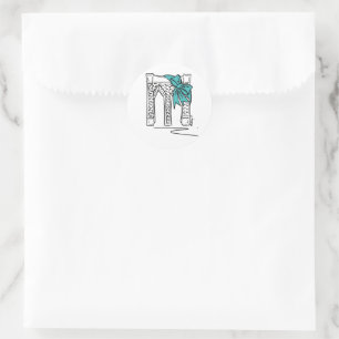 NYC Brooklyn Bridge Christmas Hanukkah Holiday Classic Round Sticker