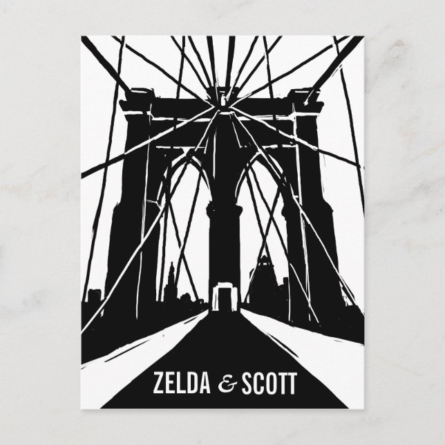 NYC Brooklyn Bridge | Save the Date Postcard (Front)