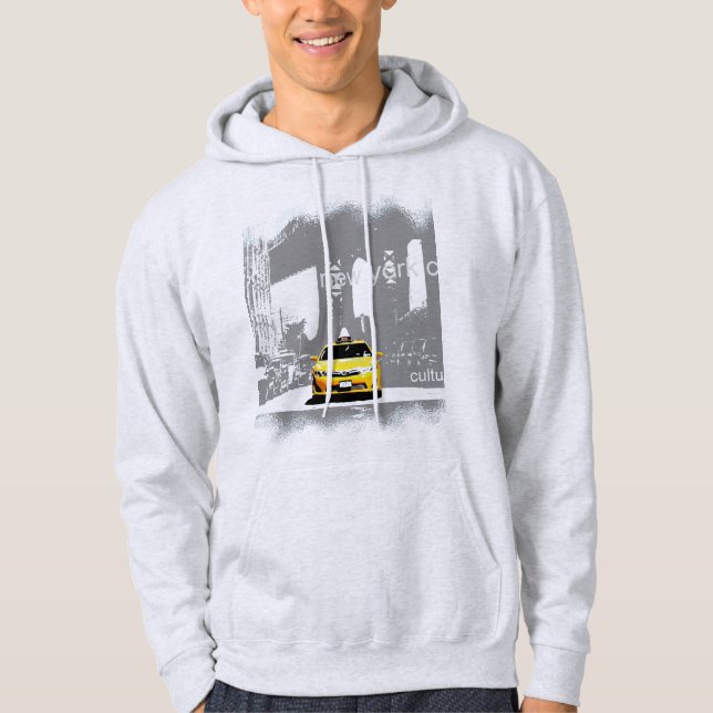 Nyc Brooklyn Bridge Yellow Taxi New York City Hoodie (Front)