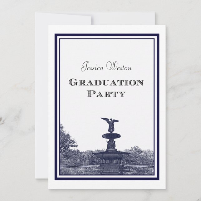 NYC Central Park Bethesda Ft DIY #2 Graduation Invitation (Front)
