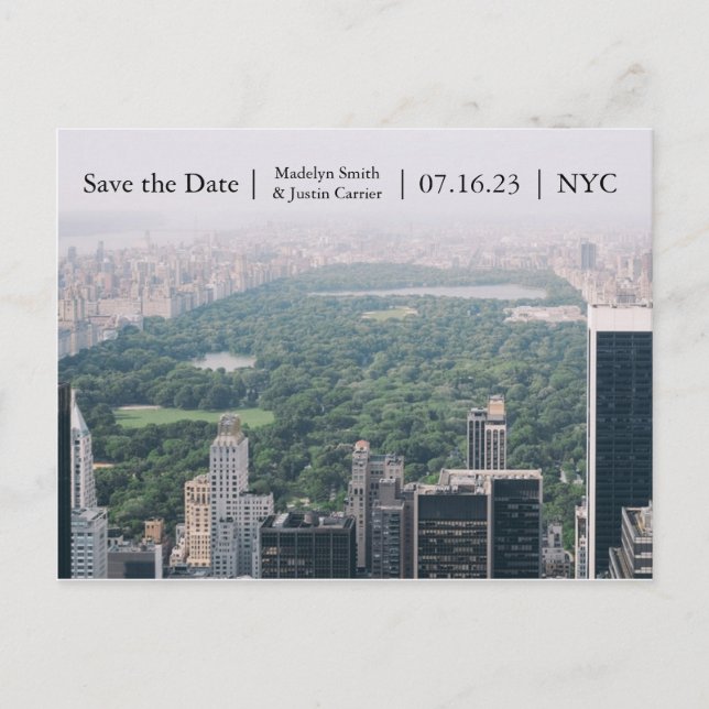 NYC Central Park Photo - Save the Date Post Card (Front)
