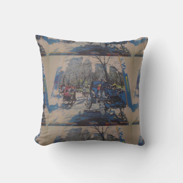 NYC Central Park prints throw pillow (Front)
