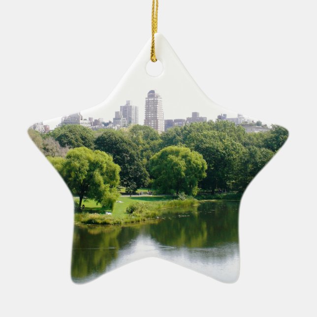 NYC Central Park Skyline Ceramic Tree Decoration (Front)