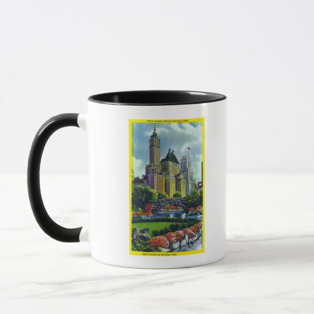 NYC Central Park View of 5th Ave Hotels Mug (Left)