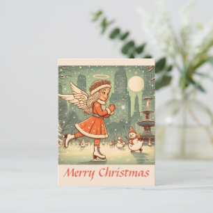 Nyc Christmas Angel Postcard