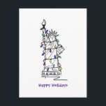NYC Christmas Hanukkah Statue of Liberty Holiday<br><div class="desc">Postcard features an original marker illustration of a classic NYC landmark "dressed up" for the holiday season. Perfect for sending Christmas or Hanukkah greetings!

Don't see what you're looking for? Need help with customisation? Contact Rebecca to have something designed just for you.</div>