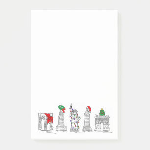 NYC Christmas Xmas Landmarks Architecture New York Post-it Notes