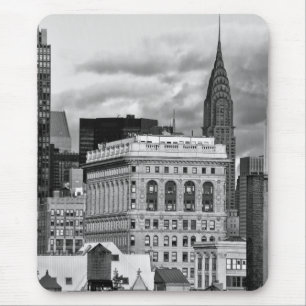NYC: Chrysler Building, Back of Flatiron B&W 001 Mouse Mat