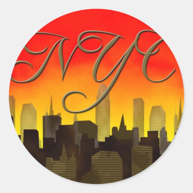 nyc classic round sticker (Front)