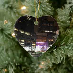 NYC Columbus Circle Christmas Lights Photography Ceramic Tree Decoration