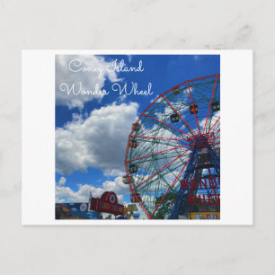 NYC Coney Island Wonder Wheel Postcard