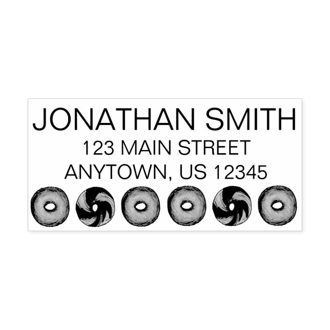 NYC Deli Bagel Breakfast Food Personalised Address Rubber Stamp (Imprint)