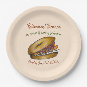 NYC Deli Bagel Cream Cheese Capers Onions Lox Paper Plate