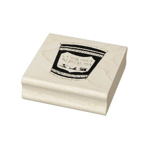 NYC Deli Happy to Serve You Greek Coffee Cup Stamp