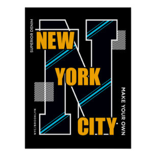 NYC Denim Edge: Bold Style Meets Urban Legacy Poster