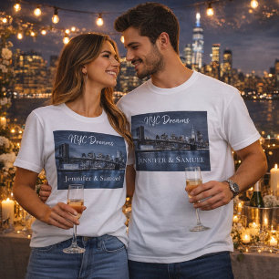 NYC Dreams Couples Romantic T-Shirt