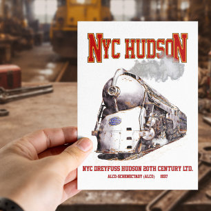 NYC Dreyfuss Hudson Loco. 20th Century Limited Postcard