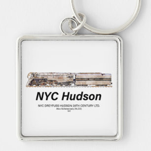 NYC Dreyfuss Hudson Steam Locomotive. Profile Key Ring