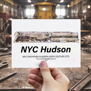 NYC Dreyfuss Hudson Steam Locomotive. Profile Postcard