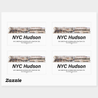NYC Dreyfuss Hudson Steam Locomotive. Profile Rectangular Sticker