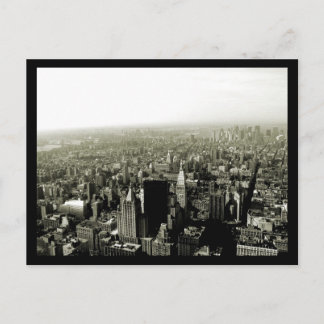 NYC Empire State View B&W Postcard